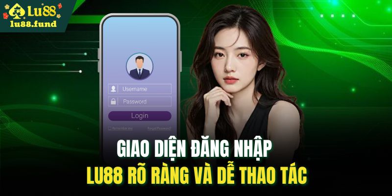 Giao diện đăng nhập LU88 rõ ràng và dễ thao tác